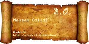 Mehsam Odiló névjegykártya